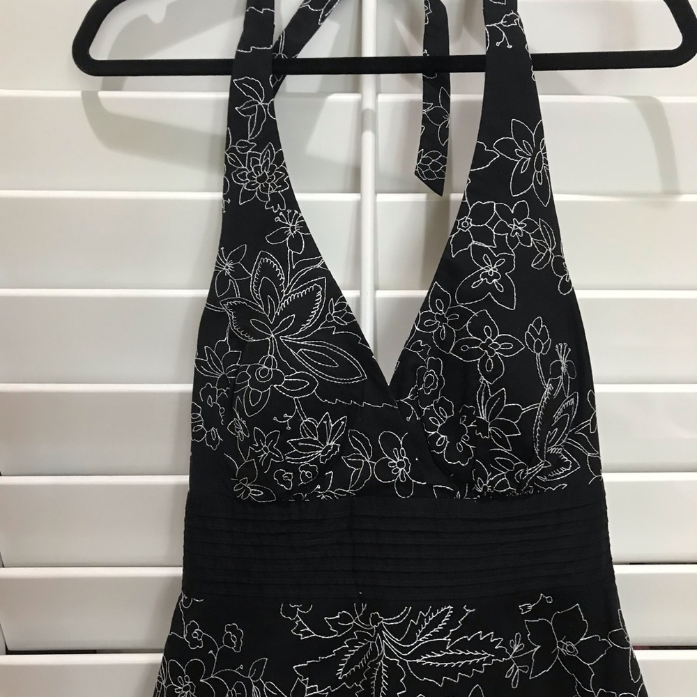 White House Black Market Halter Black Dress
